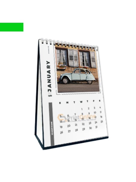 Desk Calendar Portrait D White Ring Printing