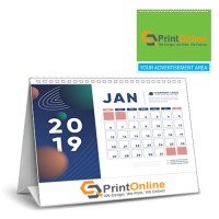 Premium Desk Calendar Landscape White Ring Printing