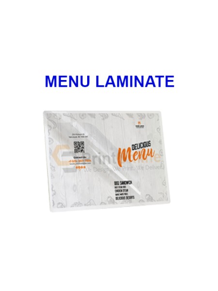Menu Printing & Laminate Menu Printing & Laminate