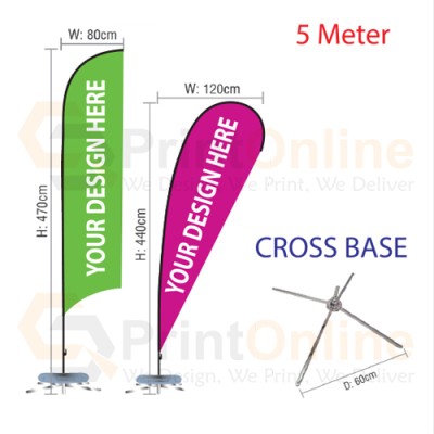 Wind Flag 5m Cross Base