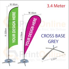 Wind Flag 3.4m Grey Cross Base Wind Flag 3.4m Grey Cross Base