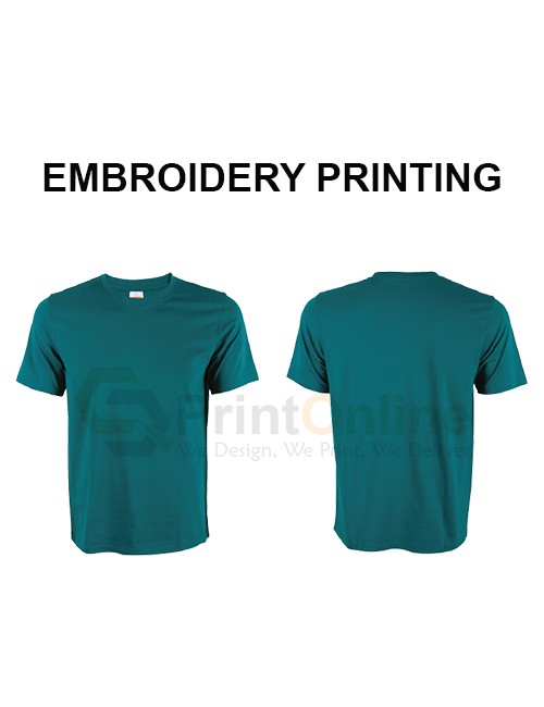 Cotton Round Neck T-Shirt Embroidery Printing Cotton Round Neck T-Shirt Embroidery Printing